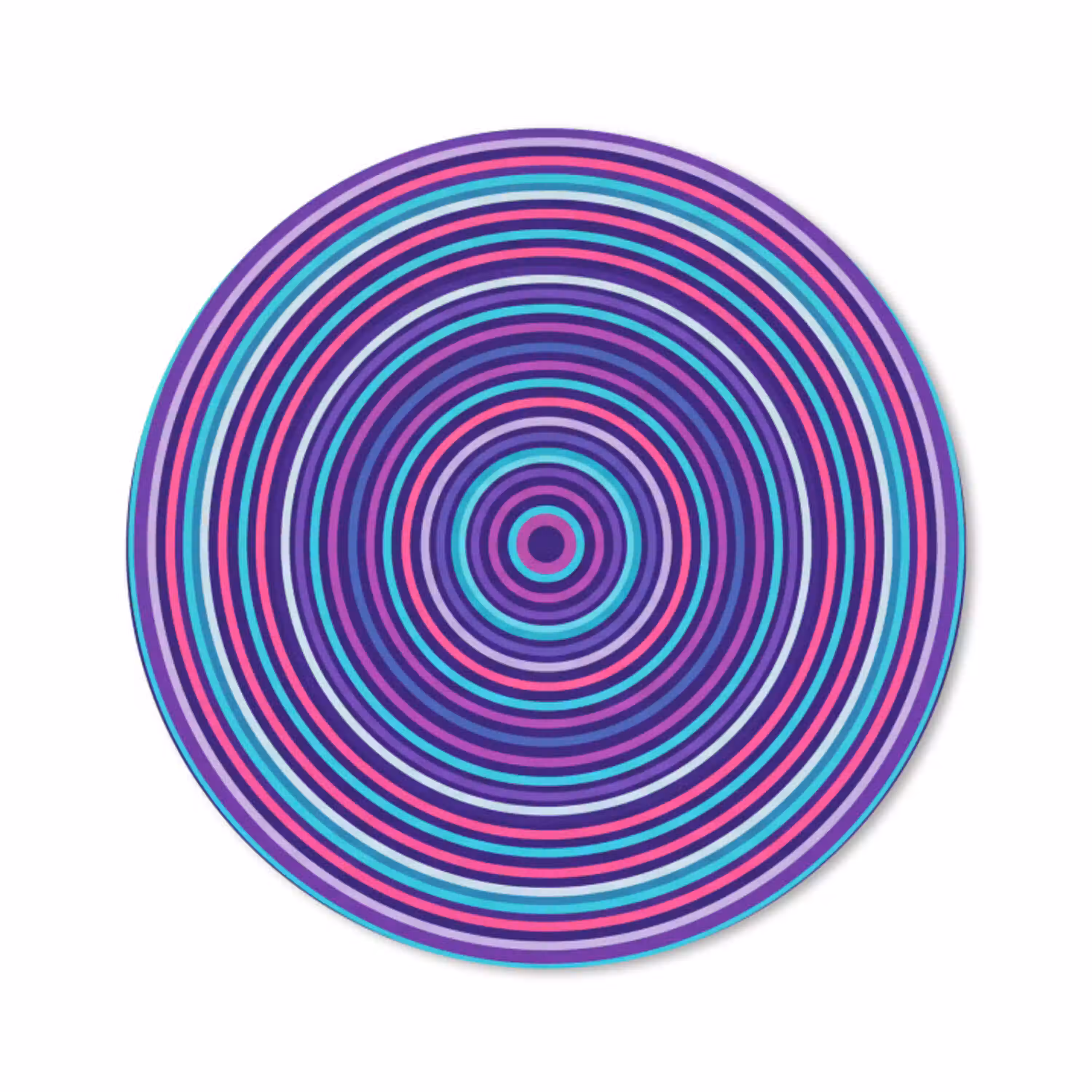 Abstract - Cirkels - Kleurrijk Muismat rond klein -3d