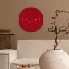 Minimalistisch - Lijnillustratie - Rood Wandcirkel kunststof plaat 5mm dik klein -sfeer1
