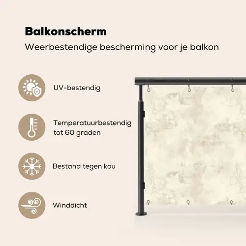 Patroon - Organisch - Beige Balkonbeschermer Duitsland klein 596 -specs_NL