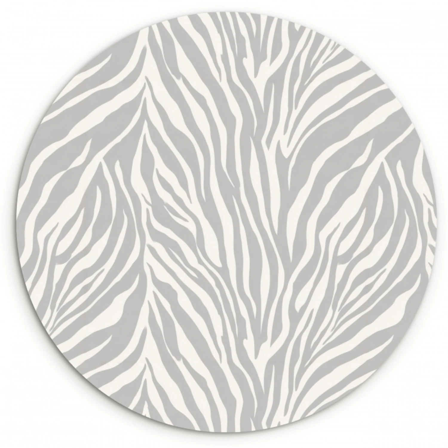 Zebra - Motief - Grijs Wandcirkel kunststof plaat 5mm dik klein 188 -3d