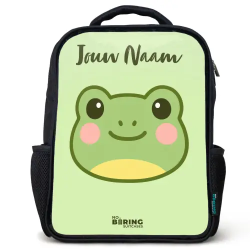 Kawai - Kikker - Groen Rugzak - Zwart middel -3d