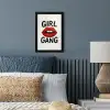 Lip - Girl - Rood - Letters fotolijst zwart zonder passe partout klein -sfeer3