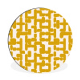 Geel - Beige - Patroon Wandcirkel aluminium klein 190 -3d
