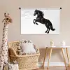 Zwart - Paard - Portret Wandkleed katoen middel -wsfeer5_kind