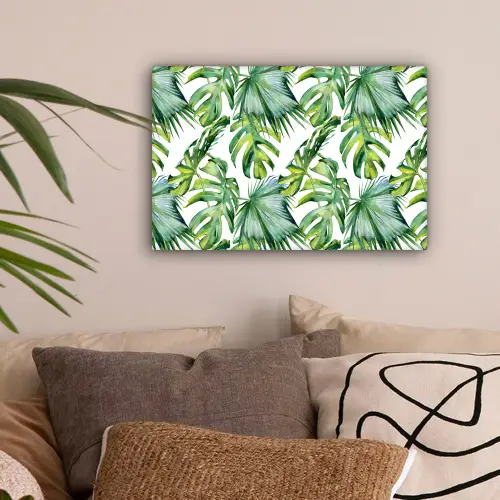 Bladeren - Monstera - Jungle - Tropical canvas 2cm klein -sfeer1