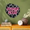 Panterprint - Zwart - Neonletters - Roze Wandcirkel Organisch Forex 3mm klein -sfeer2