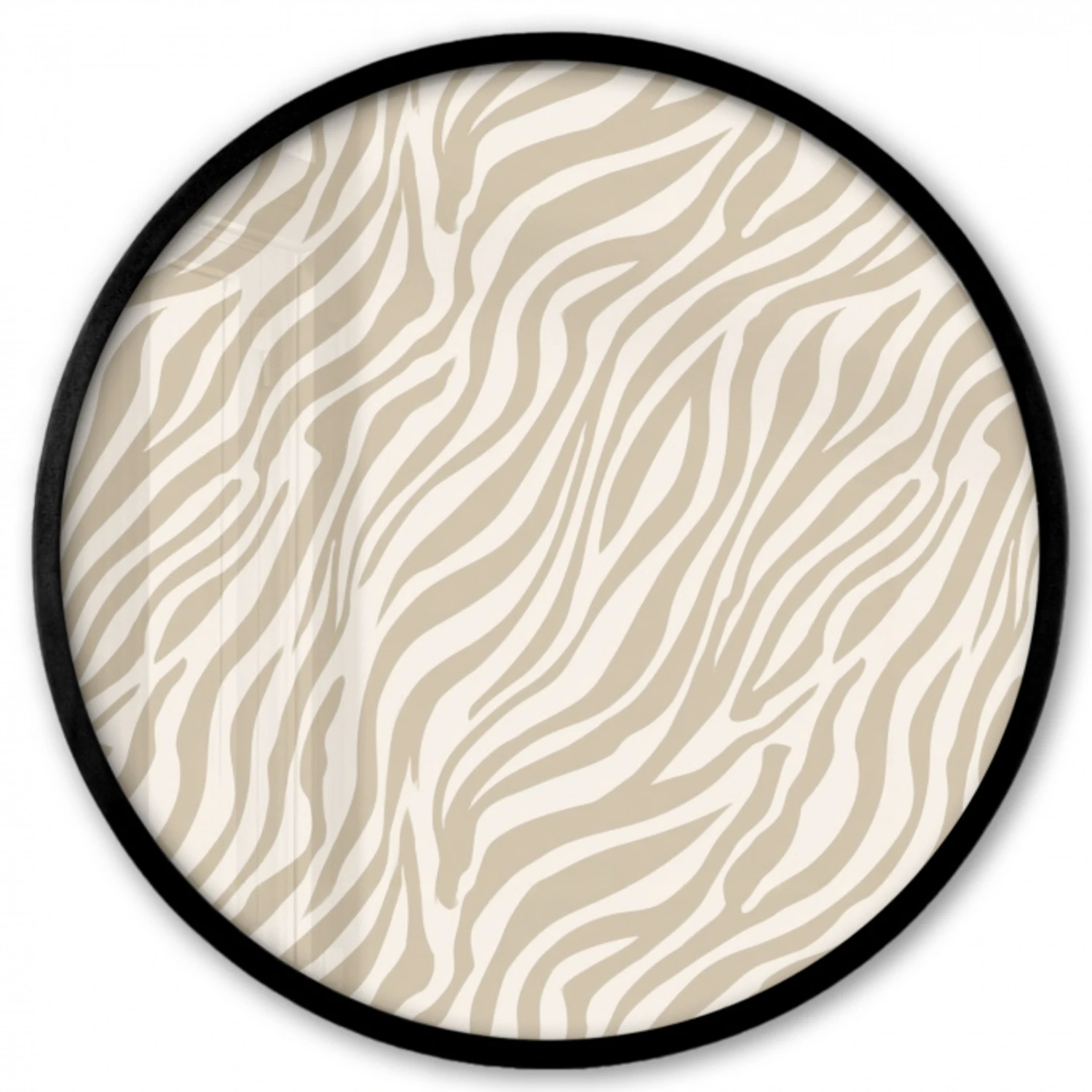 Zebra - Patroon - Beige Fotolijst rond zonder passe partout klein 856 -3d