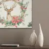 Kerstkrans - Hert - Hulst - Rood PET vilt klein -sfeer6_closeup