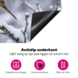 Vogel - Tak - Sneeuw - Winter Inductie beschermer vinyl 3mm klein -wsfeer4_website