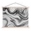 Marmer - Patronen - Grijs - Marmerlook - Zwart textielposter latten blank klein -3d