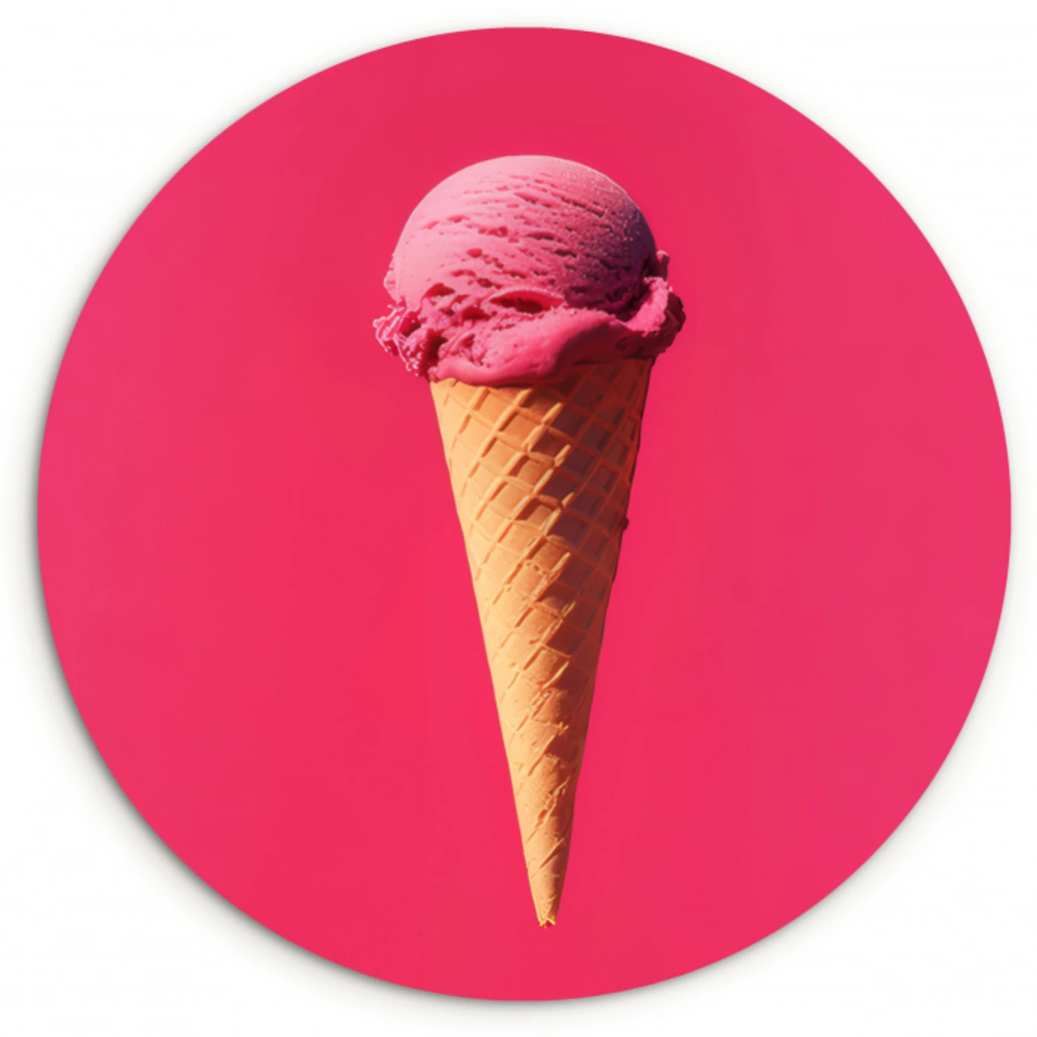 Schepijs - Roze - Hoorntje Wandcirkel plexiglas klein -3d