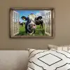 Doorkijk - Koe - Weiland - Dieren - Natuur canvas 2cm klein -sfeer3