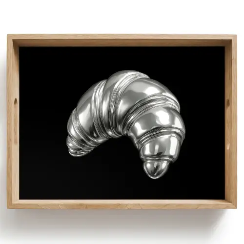 Croissant - Metaal - Zilver Dienblad Rechthoek middel -z3d_shopping