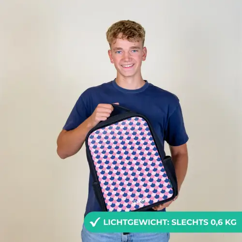 Schubben - Patroon - Blauw - Roze Rugzak - Zwart middel -sfeer7_NL