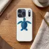 Schildpad - Blauw - Schild Telefoonhoesje iPhone 17 Pro klein -sfeer1
