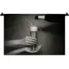 Champagnefles - Glas - Minimalistisch - Spetters Wandkleed katoen klein -zz3d