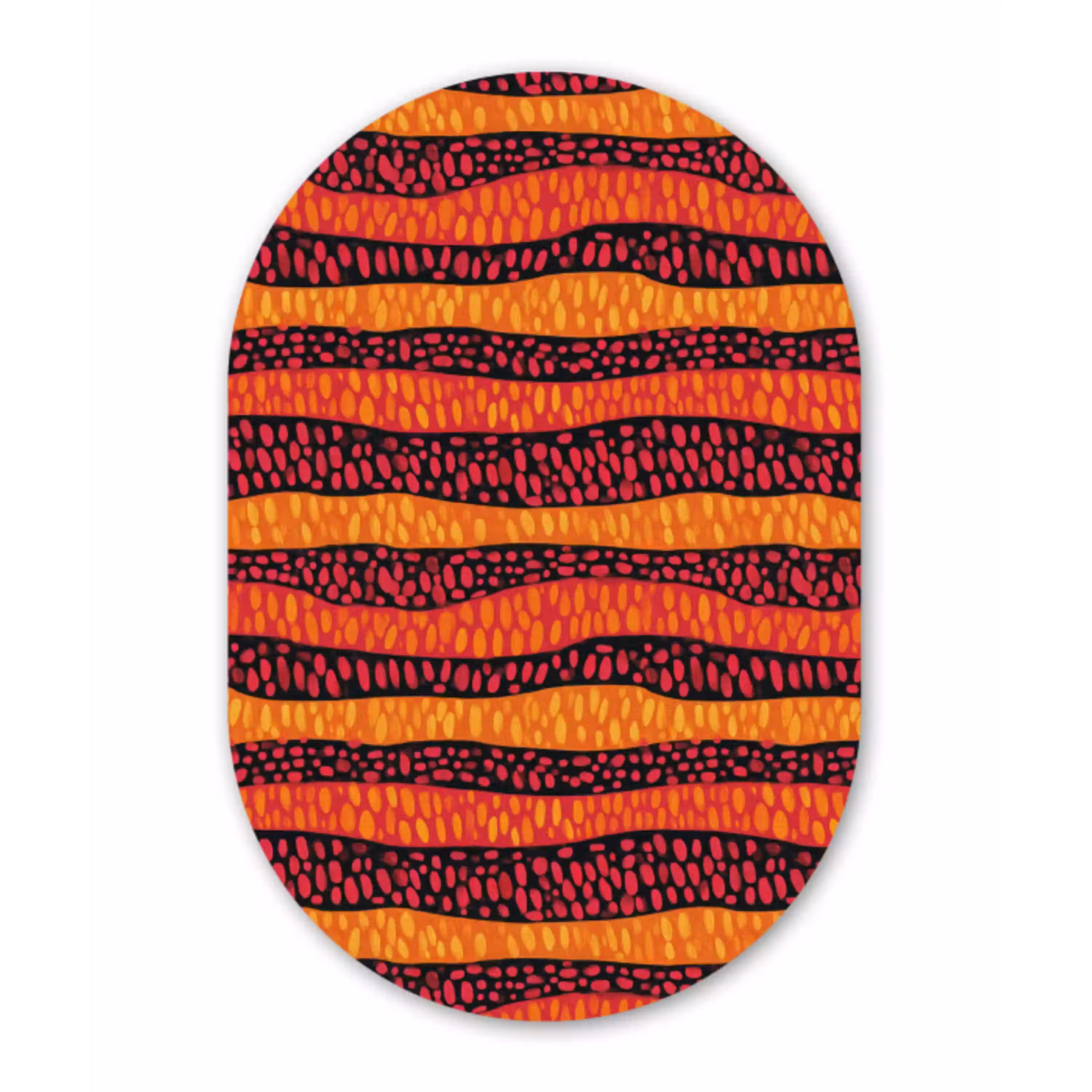 Oranje - Roze - Expressief - Patroon Wandcirkel Ovaal Forex klein 630 -3d