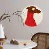 Silhouet - Hond - Trui - Rood Wandcirkel behangsticker klein -sfeer3