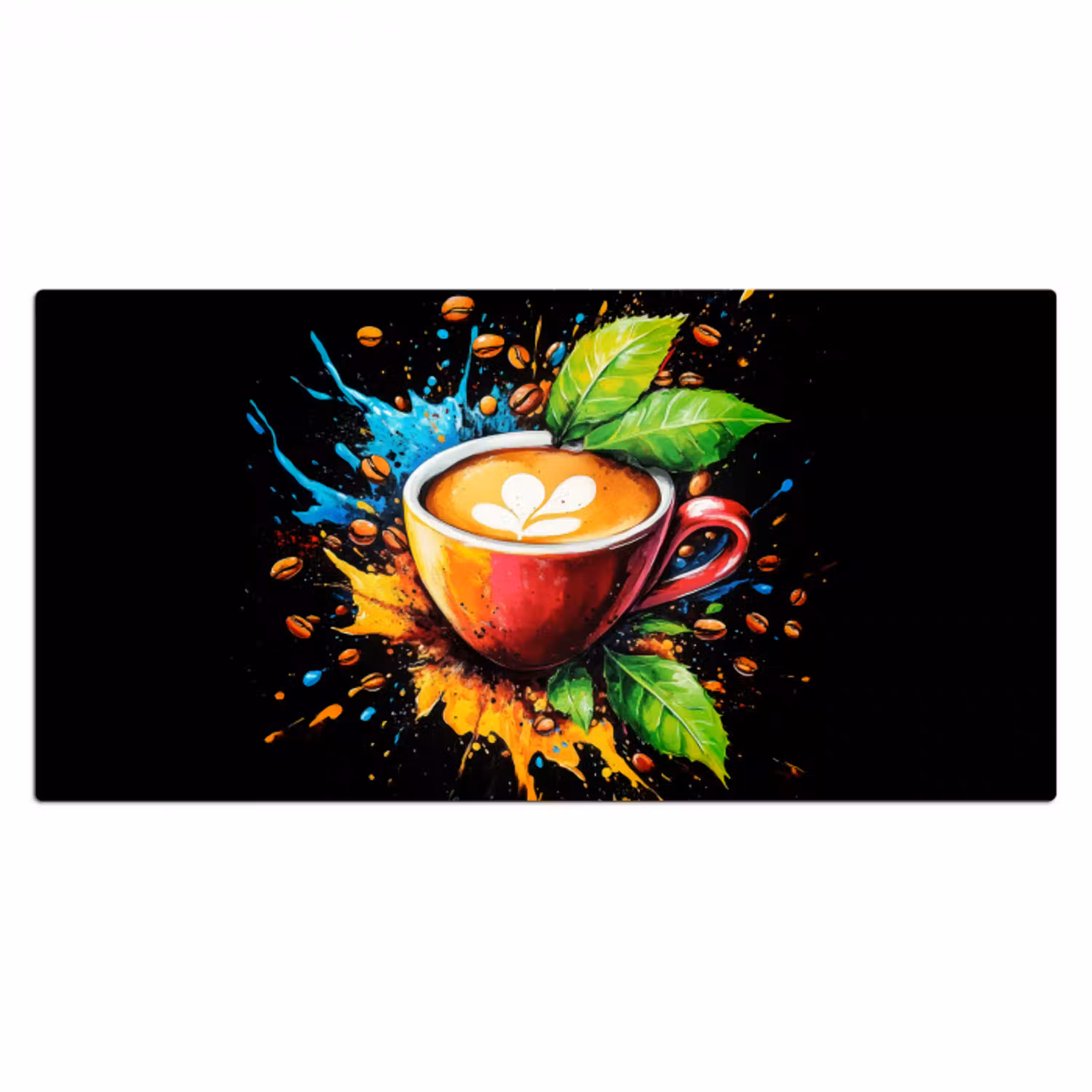Koffie - Graffiti - Drinken - Abstract Muismat XXL klein -3d_leeg