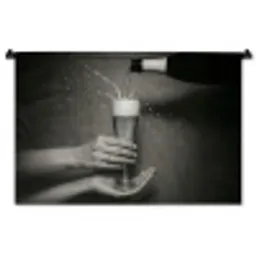 Champagnefles - Glas - Minimalistisch - Spetters Wandkleed katoen middel -zz3d