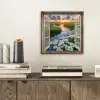 Doorkijk - Landschap - Raam - Water - Zonsondergang aluminium wit klein -sfeer1