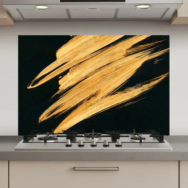 Goud - Verf - Strepen - Luxe - Abstract keuken achterwand spatscherm klein -3d_website