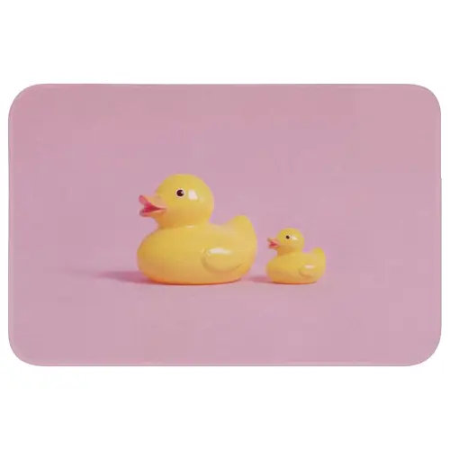Eendjes - Vrolijk - Roze Badmat klein -3d