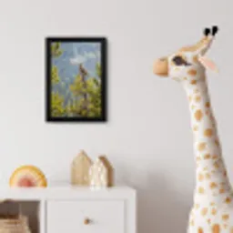 Uil - Oehoe - Bomen - Natuur fotolijst zwart zonder passe partout klein -usfeer4_kinderkamer