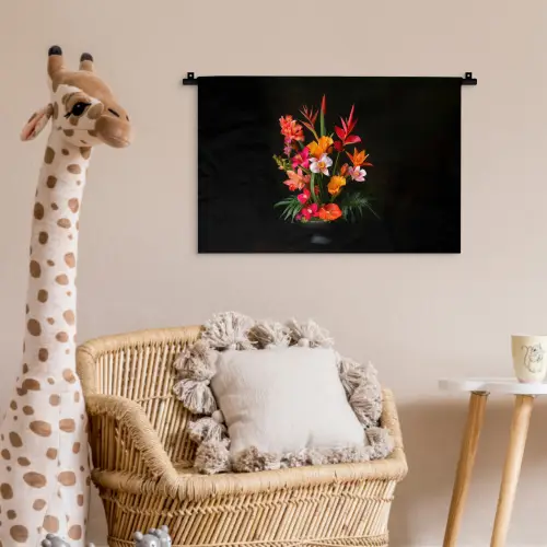 Boeket - Bloemen - Exotisch Wandkleed katoen klein -wsfeer5_kind