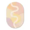 Golvende vormen - Abstract - pastel Wandcirkel Ovaal Glas middel -3d