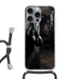 Bokshandschoenen - Muur - Duister - Zwart Hoesje iPhone 16 Pro Max met koord klein -3d