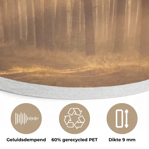 Bos - Mist - Zonlicht Akoestische PET Vilt - Rond klein -closeup_NL