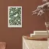 Groen - Vogel  - Bloemen aluminium wit klein -sfeer4