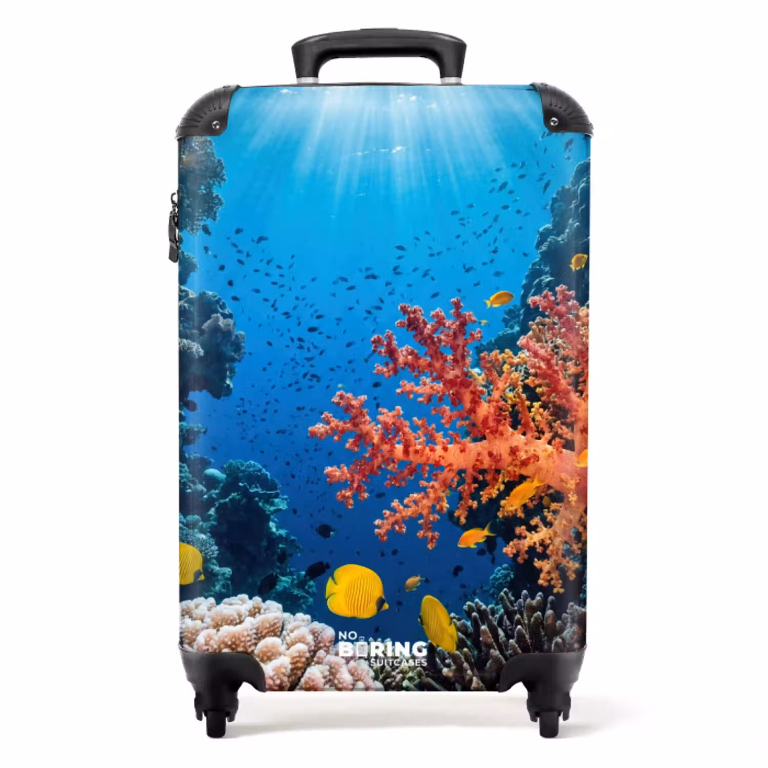 Zee - Koraalrif - Natuur - Levendig - Blauw NBS - Handbagage koffer - Volwassenen Unisex middel -productfoto_recht