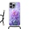 Paars - Dahlia - Dromerig Hoesje iPhone 16 Pro Max met koord klein -3d
