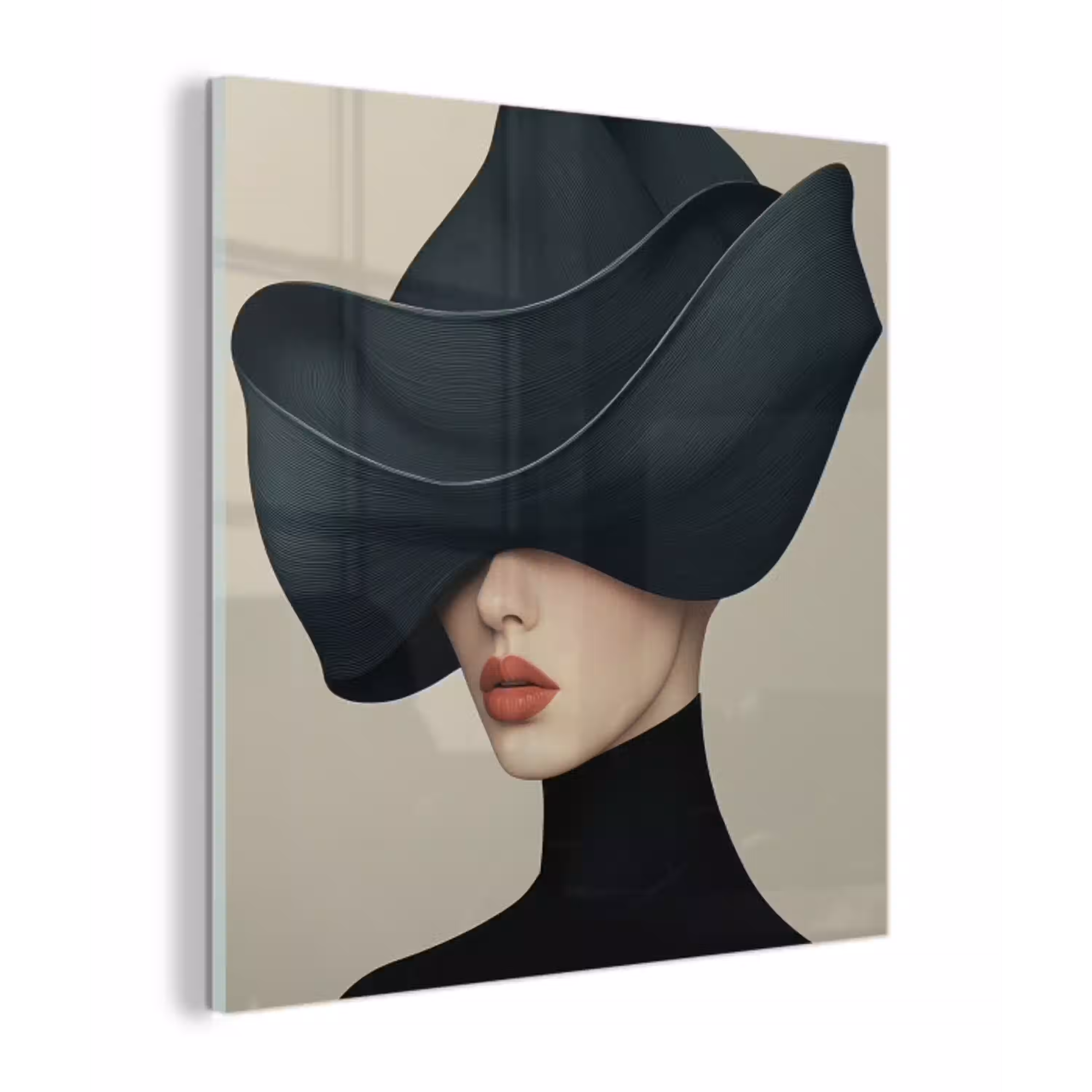 Vrouw - Groen - Hoed plexiglas 5mm klein -z3d