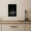 Lijntekening - Koffiekop - Zwart KitchenYeah - Keuken - Canvas klein -sfeer2