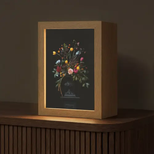 Klassiek - Vaas - Boeket - Bloemen Light Box met kabel (Tafellamp) klein -z3d_website