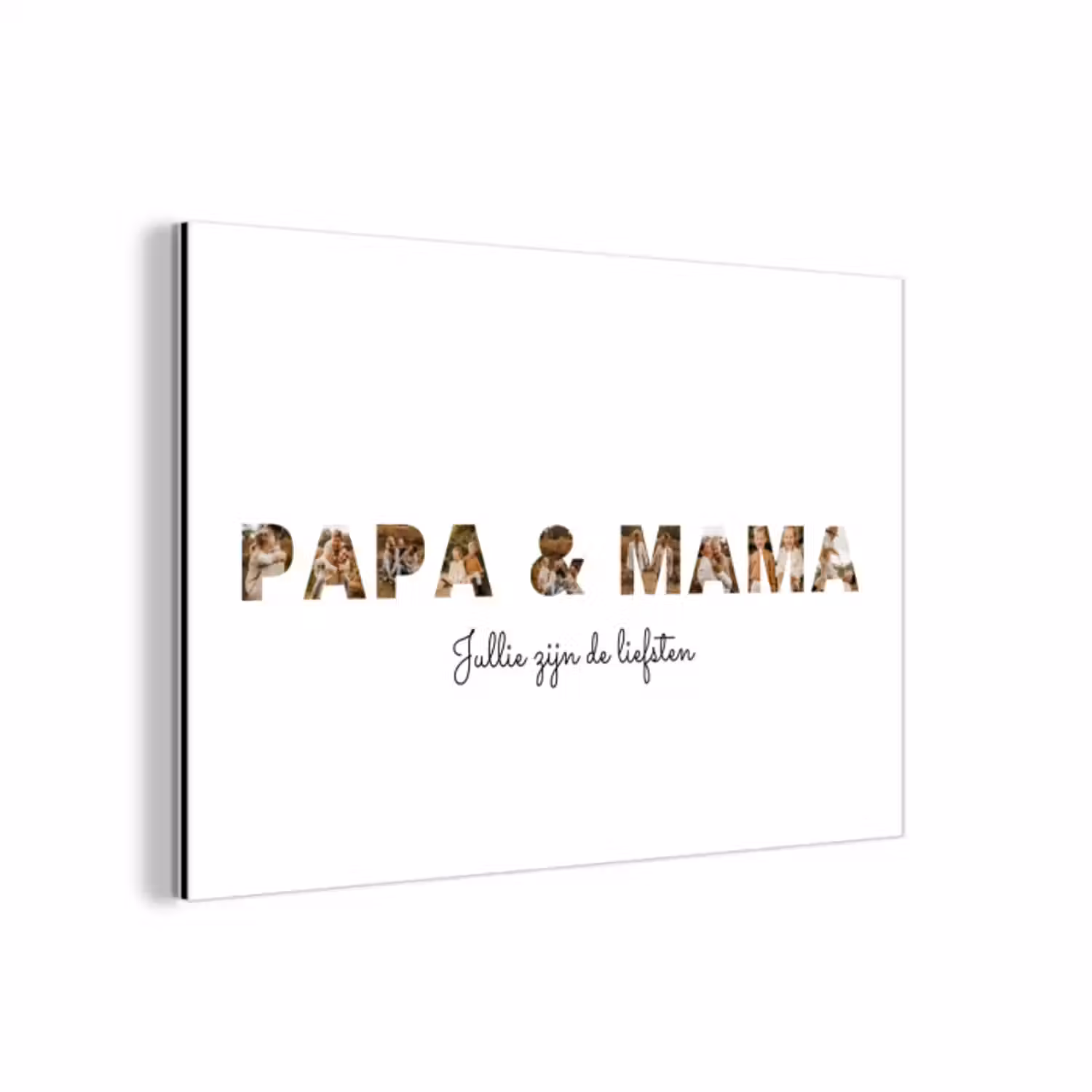 Aluminium schilderij - Papa & Mama - Lettercollage