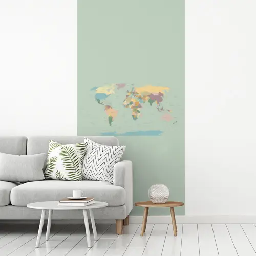 Wereldkaart - Realistisch - Kaart fotobehang vinyl groot -woonkamer