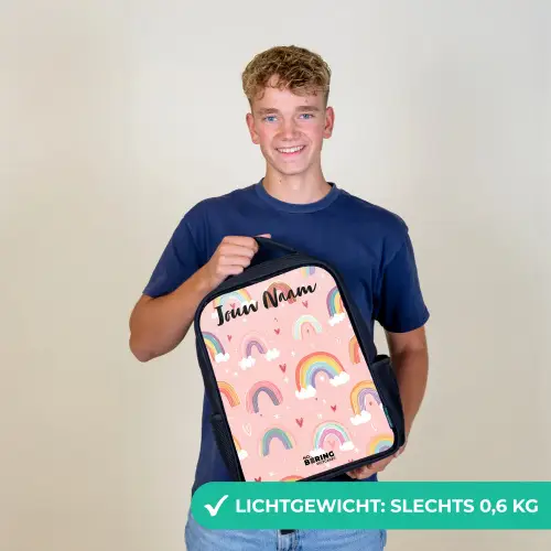 Regenboog - Patroon - Pastel Rugzak - Zwart middel -sfeer7_NL