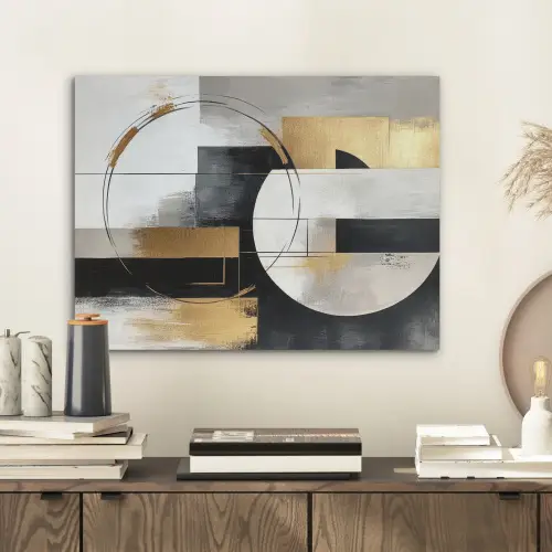 Abstract - Goud - Zilver - Vormen - Aesthetic PET vilt klein -sfeer1
