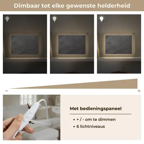 Beton - Zwart - Industrieel Light Box met kabel (Tafellamp) klein -USP_dimbaarNL