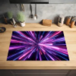 Lichtsnelheid - Ruimte - Roze - Paars Inductie beschermer vinyl 3mm klein -sfeer5