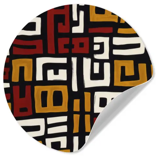 Abstract - Patroon - Rood Wandcirkel behangsticker klein -3d