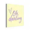 Oh darling - Geel - Hart aluminium wit klein -3d