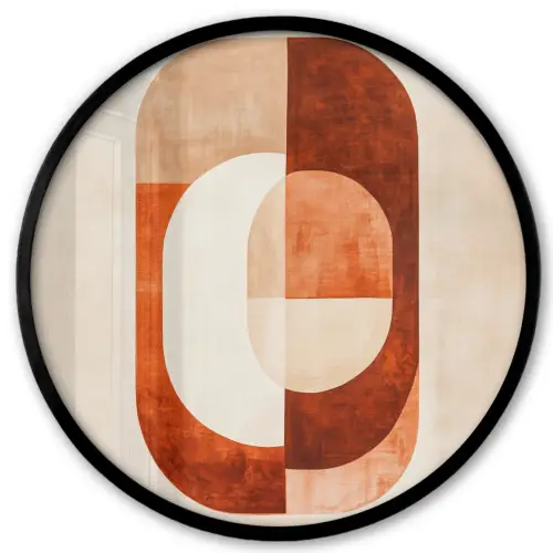 Illustratie - Abstract - Vormen - Rood Fotolijst rond zonder passe partout klein -3d
