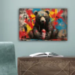 Graffiti - Beer - Fles - Muur - Street art canvas 2cm klein -sfeer4