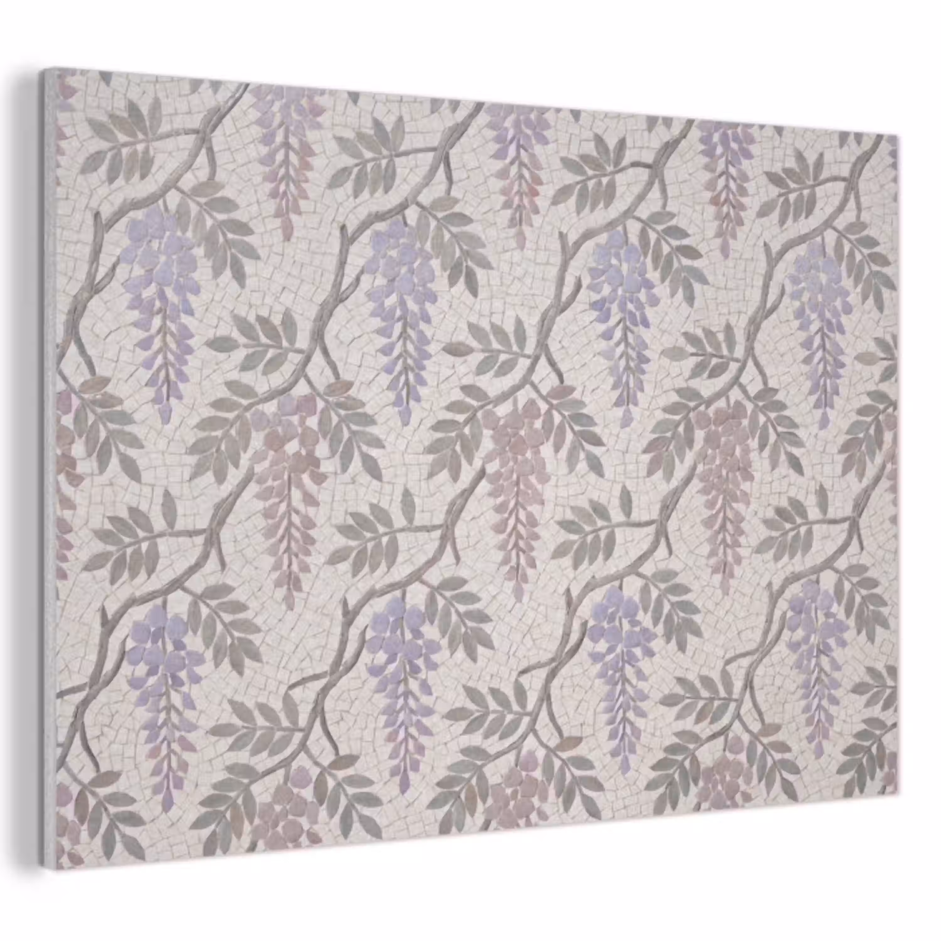 Bloemen - Mozaïek - Natuur - Patroon - Paars PET vilt klein -3d