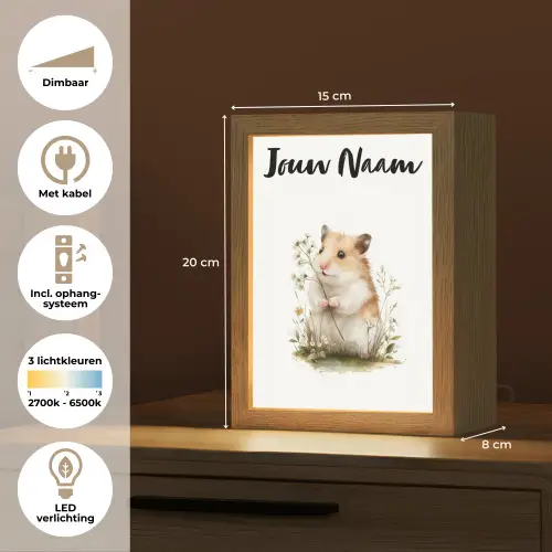Hamster - Bloemen Light Box met kabel (Kinderlampje) klein -USP_NL